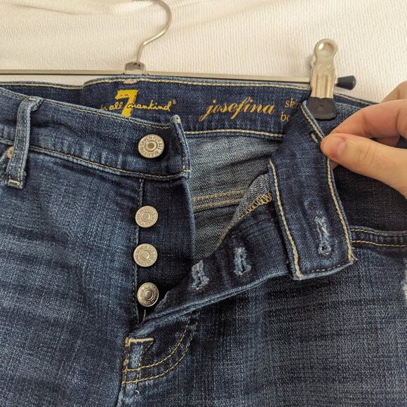 7 For all Mankind distressed boyfriend jeans with button fly, size 25 - Picture 2 of 6